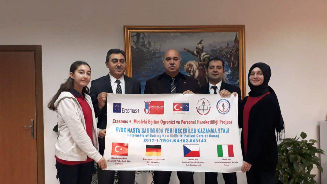 2018 Yılı Mesleki Eğitim Hareketlilik (KA102) Proje Ekibi Milli Eğitim Müdürü Ercan Gültekini Ziyarette Bulundu.